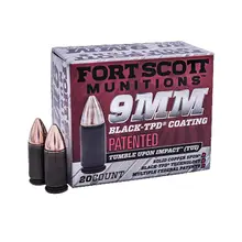 Fort Scott Munitions 9mm Luger 80gr SCS TUI Solid Copper Spun Self Defense Ammo, 20 Rounds Per Box