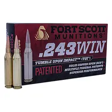 Fort Scott Munitions Tumble Upon Impact (TUI) .243 Winchester 80 GR Solid Copper Spun (SCS) Ammo - 20 Rounds - 243080SCV