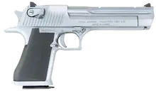 Magnum Research Desert Eagle L5, .50 AE, 5" Barrel, 7+1 Rounds, Chrome with Black Hogue Rubber Grip