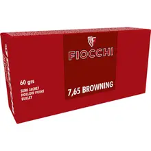 Fiocchi Shooting Dynamics .32 ACP 60 Grain Semi-Jacketed Hollow Point Ammunition, 50 Rounds