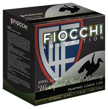 Fiocchi Flyway Series 12 Gauge 3" 1-1/8oz #2 Zinc Plated Steel Shot Ammunition, 25 Rounds Box