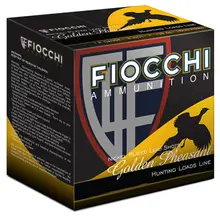 Fiocchi Golden Pheasant 12 Gauge 3" #4 Shot 1-3/4oz Nickel Plated Lead Ammo, 25 Rounds/Box