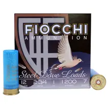 Fiocchi 12 Gauge Steel Dove Loads, 2-3/4" #7 Shot, 1 Ounce, 1200 FPS, 25 Rounds