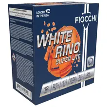 Fiocchi White Rino Super Light 12 Gauge 2.75" #7.5 Shot - 1.12 oz - 25 Rounds Shotsell