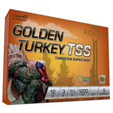Fiocchi Golden Turkey 12GA 3" Tungsten TSS Shotshells, 1-5/8oz #9, 1200 FPS, Case of 50 Rounds, 123TSS9