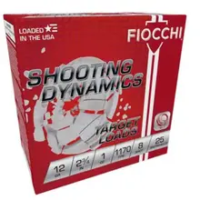 Fiocchi Shooting Dynamics 12GA 2-3/4" 1oz #8 Lead Shot Shells