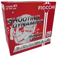 FIOCCHI SHOOTING DYNAMICS 12 GAUGE AMMO 2-3/4" #8 1-1/8OZ LEAD SHOT