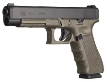 Glock G34 9MM OD Green Grip Black, Double Luger 5.3" with 17+1 Round Capacity MOS