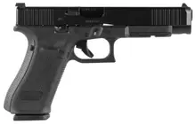 Glock 34 Gen 5 MOS 9mm Luger, 5.31" Barrel, 10-Rounds, Black NDLC Slide, Front Serrations, Interchangeable Backstraps, 3 Mags