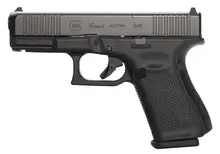 Glock G19 Gen5 MOS 9mm Luger 4.02" Barrel Semi-Automatic Pistol with 10+1 Rounds, Front Serrations, MOS Cuts, and Interchangeable Backstraps - Black