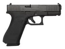 Glock G45 Gen5 Compact Crossover 9mm Luger Pistol, 4.02" Barrel, 10+1 Rounds, Black NDLC Steel with Front Serrations, Fixed Sights, Interchangeable Backstraps Grip - PA455S201