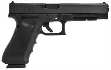 Glock G34 Gen4 MOS 9mm Luger 5.3in Black NDLC Steel Pistol with Front Serrations & MOS Cuts - 17+1 Rounds