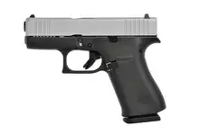 Glock G43X 9mm Luger 3.41in 10+1 Rounds Subcompact Pistol with Silver PVD Slide, Black Polymer Grip & Glock Night Sights