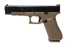 Glock G34 Gen 5 MOS 9MM FDE 17+1 Rounds 5.3" Barrel Black Slide Pistol