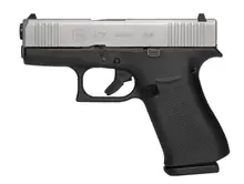 Glock 43X MOS Subcompact 9mm Luger Pistol - 3.41in Silver/Black, 10+1 Rounds, Black Polymer Grip