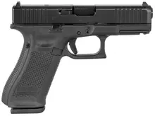 Glock G45 Gen5 MOS 9MM Luger Compact Pistol with 4.02" Barrel, 10+1 Rounds, Black NDLC Steel Slide with Front Serrations, Fixed Sights, and Interchangeable Backstraps Grip