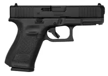 Glock 19 Gen5 Compact 9mm Luger Pistol - 4.02" Barrel, 10+1 Rounds, Black NDLC, Front Slide Serrations, Interchangeable Backstrap