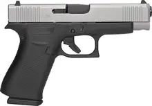 Glock 48 Compact 9mm Luger Handgun with 10-Round Magazines, 4.17" Barrel, Black Frame, Silver Slide - USA Rebuilt