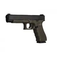 Glock G34 Gen4 9mm 5.3in 17rd OD Green/Black Frame with Adjustable Sights and Interchangeable Backstrap Grip
