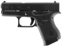 Glock 43 G43 Subcompact 9mm Luger Pistol with 3.41" Barrel, 6+1 Rounds, Black Polymer Frame and 2 Magazines