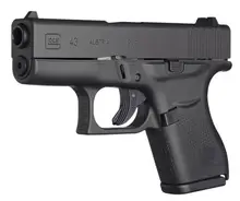 Glock 43 Rebuilt 9mm Luger 6RD 3.41" Black Polymer Frame & Grip with NDLC Steel Slide