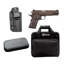 Auto Ordnance 1911-A1 Old Glory .45 ACP 7RD Semi-Automatic Pistol with Custom Engraving, GritR 1911 IWB Holster, Multi-Caliber Cleaning Kit and Soft Pistol Case