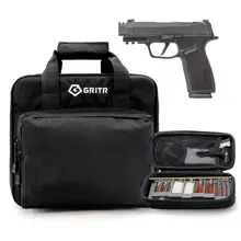 SIG SAUER P365 X-MACRO COMPENSATED 9MM 3.1IN 17RD SEMI-AUTOMATIC PISTOL WITH GRITR MULTI-CALIBER CLEANING KIT AND GRITR SOFT PISTOL CASE