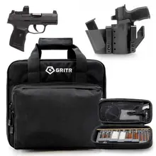 SIG SAUER P365 380 AUTO 3.1IN 2X10RD ROMEO ZERO ELITE MICRO-COMPACT PISTOL WITH GRITR IWB EDC LEFT HAND GUN HOLSTER, GRITR MULTI-CALIBER CLEANING KIT AND GRITR SOFT PISTOL CASE