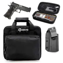STACCATO P 9MM 4.4IN 17RD/20RD SINGLE-ACTION PISTOL WITH GRITR 2011 MODELS IWB RIGHT HAND KYDEX HOLSTER, GRITR MULTI-CALIBER CLEANING KIT AND GRITR SOFT PISTOL CASE