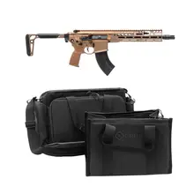 SIG SAUER MCX-SPEAR LT SBR 7.62X39MM 11.5IN 28RD FOLDING STOCK COYOTE RIFLE WITH GRITR TACTICAL BLACK RANGE BAG