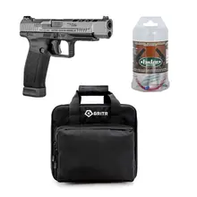 CANIK TP9SFX 9MM 5.25IN BARREL 2X 20RD MAG TWO-TONE PISTOL WITH FROGLUBE MINI-TUBE PISTOL CALIBER CLEANING KIT AND GRITR SOFT BLACK PISTOL CASE