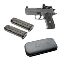 SIG SAUER P229 9MM 3.9IN 3X15RD ROMEO1PRO LEGION GRAY PISTOL WITH (2) SIG SAUER P229 FLUSH FIT 15RD 9MM MAGAZINES AND GRITR MULTI-CALIBER UNIVERSAL GUN CLEANING KIT