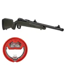SAVAGE 110 HOG HUNTER .308 WIN 20IN 4RD DARK GREEN BOLT-ACTION RIFLE WITH REAL AVID BORE BOSS ULTRA-COMPACT BORE CLEANING SYSTEM FOR .30, .308, 7.62MM CALIBER FIREARMS