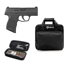 SIG SAUER P365 MICRO-COMPACT 9MM 3.1IN 10RD SEMI-AUTOMATIC PISTOL WITH GRITR MULTI-CALIBER GUN CLEANING KIT AND GRITR SOFT BLACK PISTOL CASE