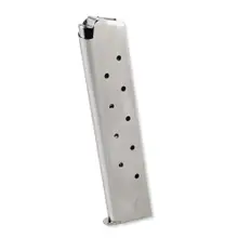 MEC-GAR FULL SIZE GOVERNMENT/COMMANDER 1911 EXTENDED 11 ROUND MAGAZINE .45 ACP CARBON STEEL NICKEL FINISH