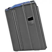 DuraMag by CProductsDefense AR-15 6.5 Grendel 10-Round Stainless Steel Magazine with Blue Follower, Matte Black Finish