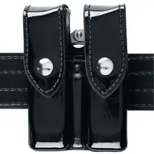 SAFARILAND MODEL 72 DOUBLE MAGAZINE POUCH AND CUFF HOLDER SIZE GROUP 1 PLAIN FINISH BLACK 72-383-2