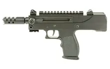 Masterpiece Arms Defender MPA57DMG 5.7x28mm Semi-Automatic Pistol with 4.5" Threaded Barrel, 20 Round Capacity, Side Cocker/Scope Mount, and Black Cerakote Finish