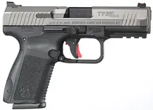Canik TP9SF Elite-S 9mm Tungsten Gray Cerakote Pistol with 15+1 Rounds, 4.19" Barrel, and Black Interchangeable Backstrap Polymer Grip/Frame