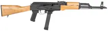 Century Arms WASR-M 9mm Luger RI3765-N Semi-Automatic Rifle with 16.25" Barrel, 33+1 Rounds, Fixed Wood Stock, and Black Polymer Grip