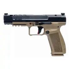 Canik Mete SFX 9mm 5.2" Semi-Automatic Pistol, 10 Rounds, Black/FDE (HG6651-N)