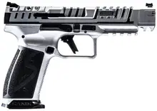 Canik SFX Rival-S 9mm Chrome Semi-Auto Pistol with Steel Frame, 5" Barrel, 18-Rounds, Optic Ready
