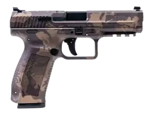 Canik TP9SF 9mm Semi-Automatic Pistol with 4.46" Match Grade Barrel, 18+1 Rounds, Woodland Bronze Camo