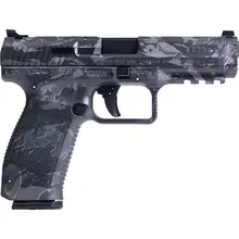 Canik TP9SF 9MM Tiger Dark Grey, 4.46" Barrel, 18-Round Capacity, Includes Holster, Polymer Frame with Picatinny Rail and Interchangeable Backstrap