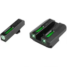 TRUGLO TFX Pro Tritium/Fiber Optic Day/Night Sight Set for Ruger American Series, Green 3-Dot Configuration with White Focus Lock Ring, Square Cut Rear Notch, Steel Black Finish