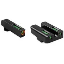 TRUGLO TFX PRO Tritium Fiber Optic Xtreme Day/Night Sight Set for Ruger American Pistols with Orange Focus Ring and Steel Black Frame - TG13RS3PC