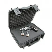 SKB iSeries 3I12094BL MIL-STD Waterproof 4 Handgun Case with Stainless Steel Padlock Protectors, Black