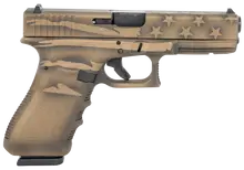 Glock G22 Gen3 40 S&W 4.49" Battle Worn Burnt Bronze Flag Cerakote, Steel Slide, Finger Grooved Grip & Fixed Sights, 15RD PI2250204
