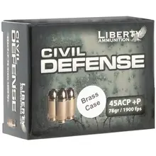 Liberty Civil Defense .45 ACP +P 78 Grain Lead-Free Hollow Point Ammunition - 20 Rounds Box
