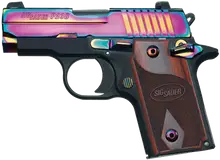 Sig Sauer P238 Rainbow Titanium 380 ACP 2.7" Micro-Compact Pistol with Rosewood Grip and 6+1 Round Capacity